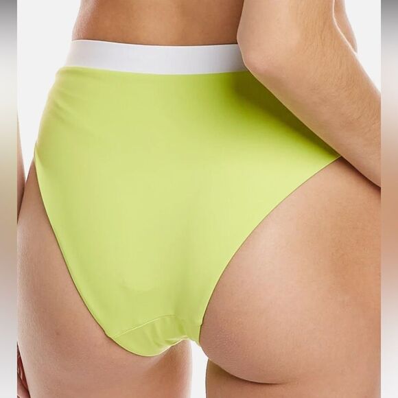 Lime Green High-Waisted Bikini Bottom - Picture 2 of 8